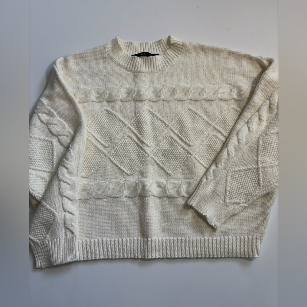 Azel Hazel Cable Knit Sweater Womens Medium